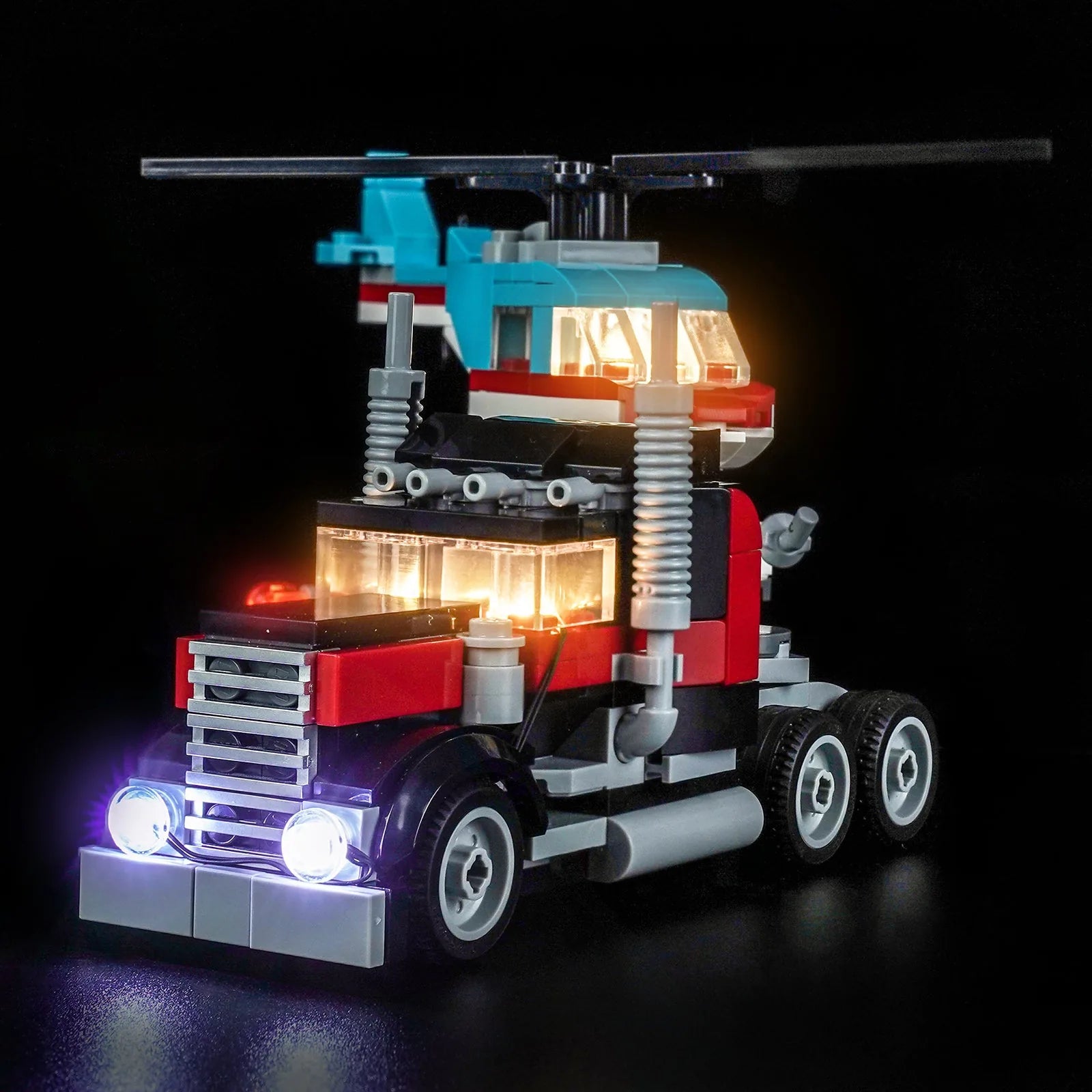 Light Kit for LEGO Flatbed Truck with Helicopter #31146 - Bright My Bricks
