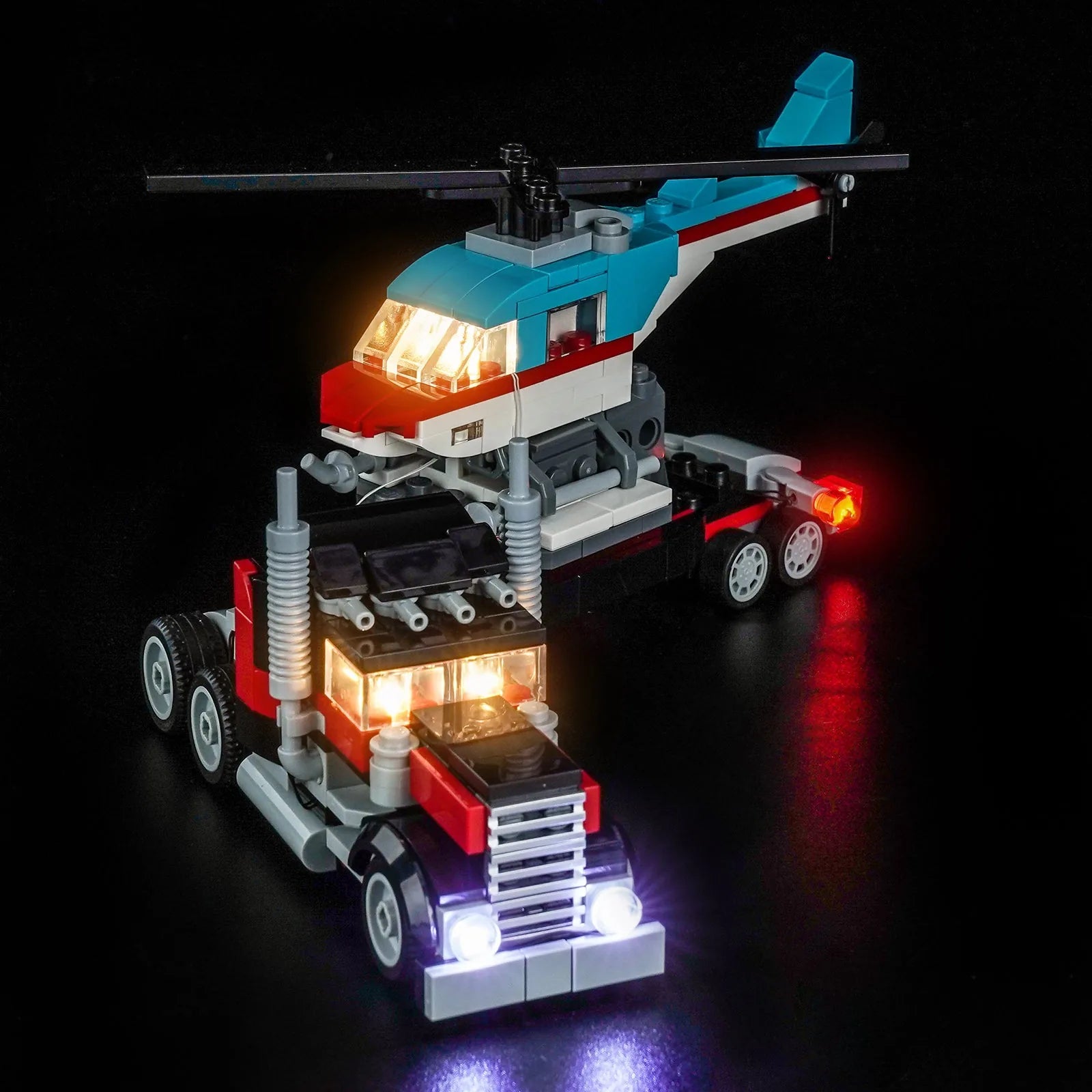 LED-Beleuchtungsset für LEGO® Tieflader mit Hubschrauber #31146