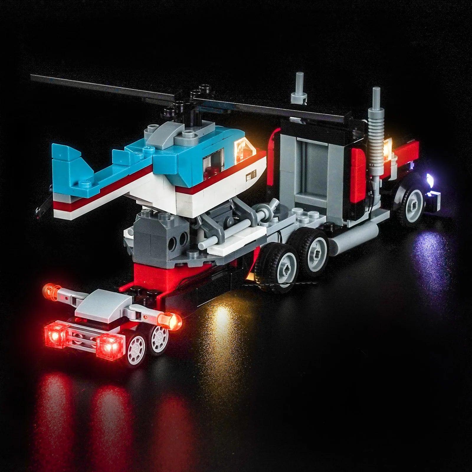 LED-Beleuchtungsset für LEGO® Tieflader mit Hubschrauber #31146