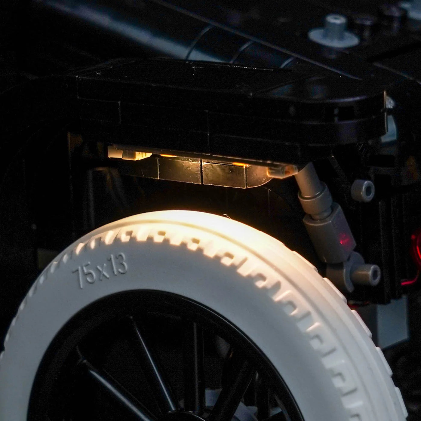 Bright My Bricks custom LED lighting for LEGO® Ford Model T #11376 — showcase lighting view