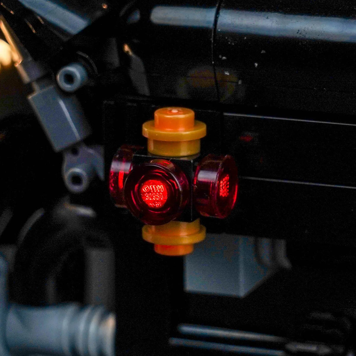 LEGO® Ford Model T #11376 illuminated at night, with the LED light kit