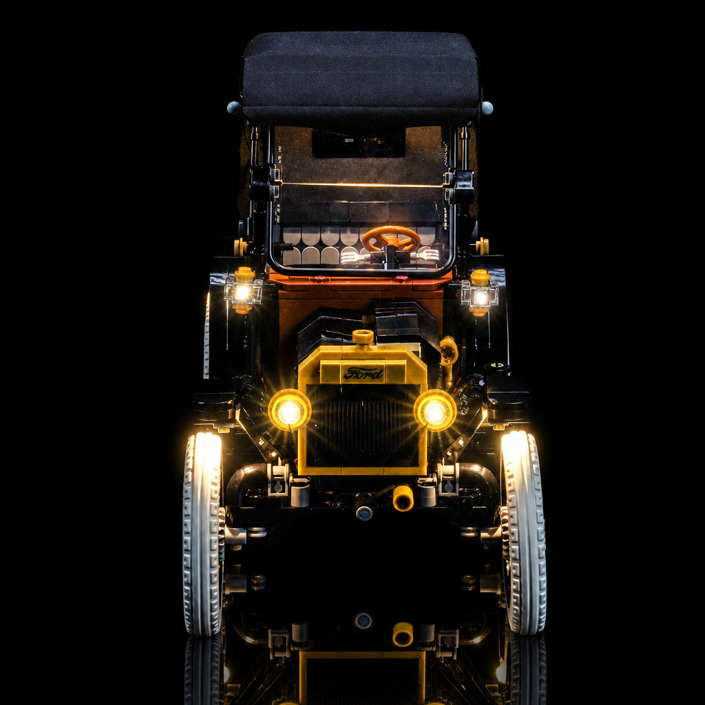 LEGO® Ford Model T #11376 — showcase lighting view (light kit)
