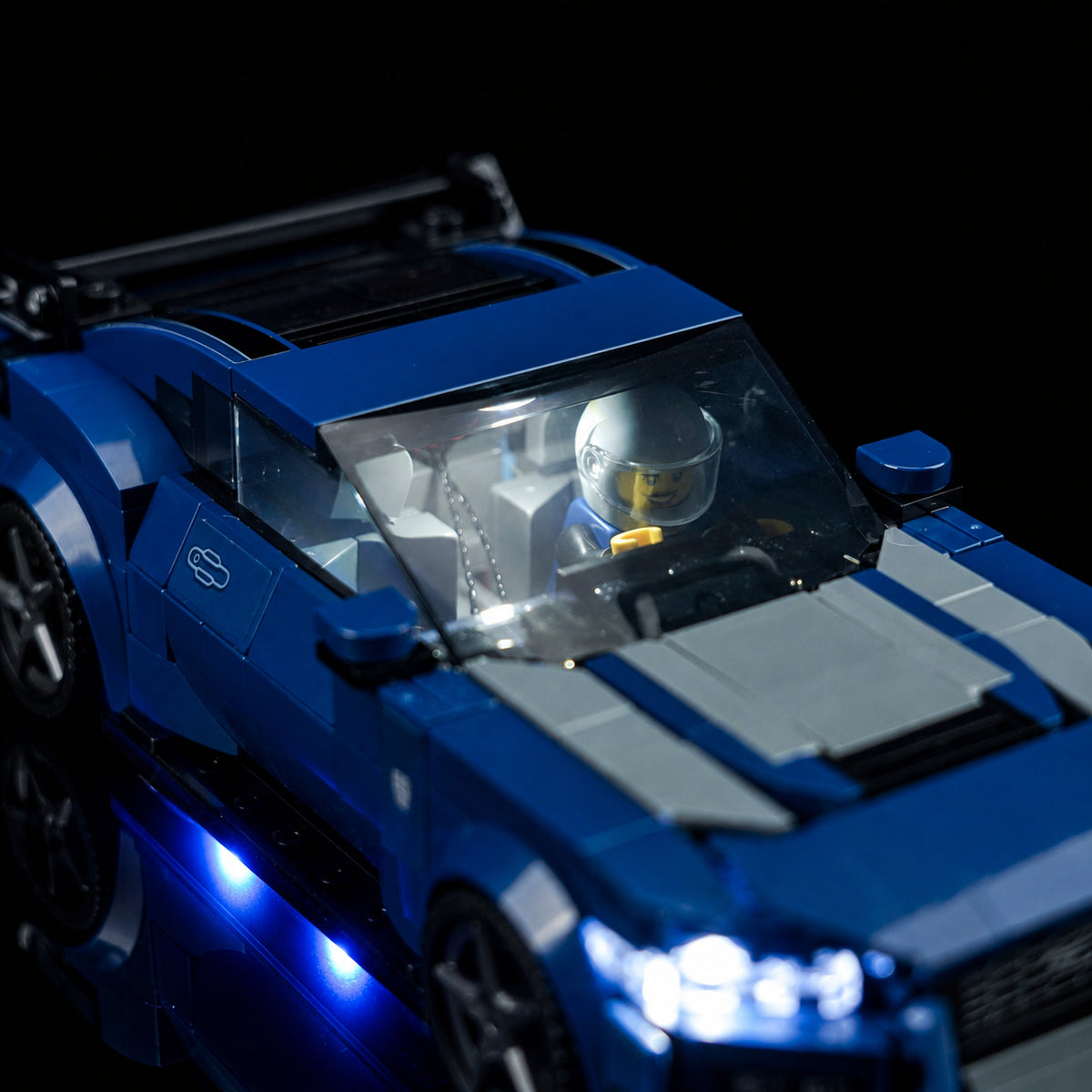 light kit for LEGO® Ford Mustang Dark Horse Sports Car #76920, LED kit powered on