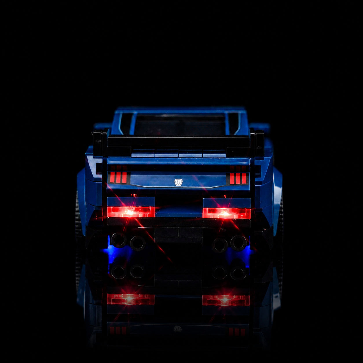 LED strips and bricks detail: Bright My Bricks custom LED lighting for LEGO® Ford Mustang Dark Horse Sports Car #76920