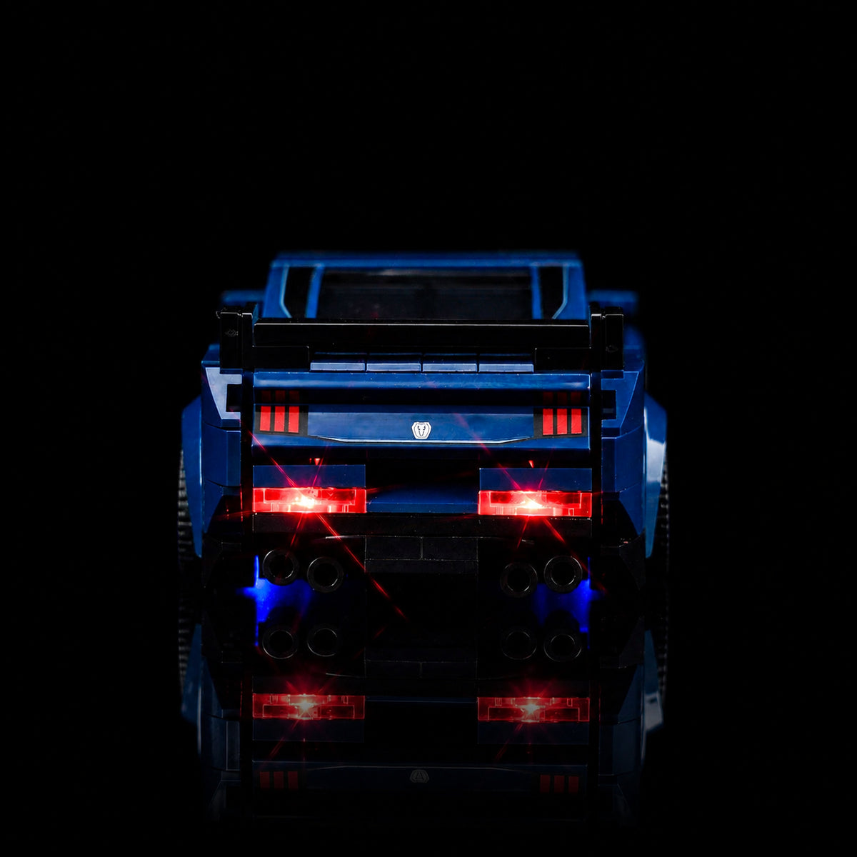 LED strips and bricks detail: Bright My Bricks custom LED lighting for LEGO® Ford Mustang Dark Horse Sports Car #76920