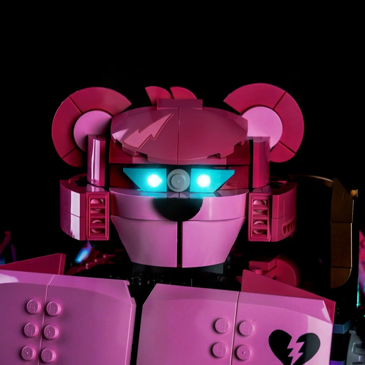DIY LED light kit for LEGO® Fortnite Mecha Team Leader #77078, LED kit powered on