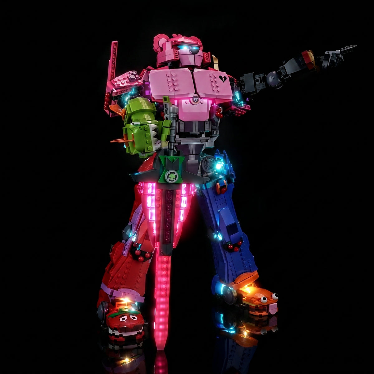 LED lighting kit for LEGO® Fortnite Mecha Team Leader #77078, night-mode display glow
