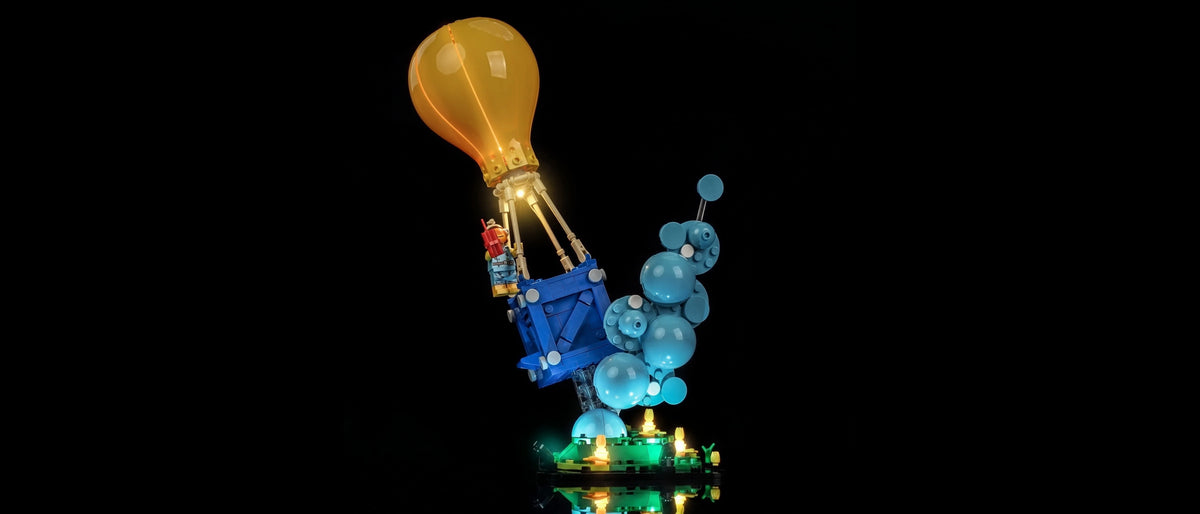 Light Kit for LEGO® Fortnite Supply Drop #77080 — lit with the LED light kit