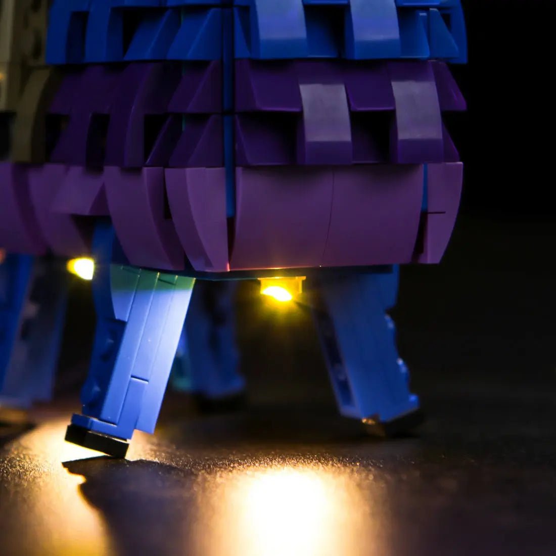 LEGO Fortnite Supply Llama #77071 illuminated at night