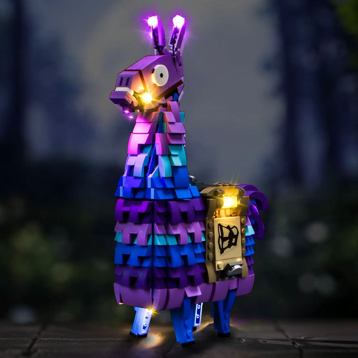 LEGO® Fortnite Supply Llama #77071 — night-mode display glow (RGB LED light kit)