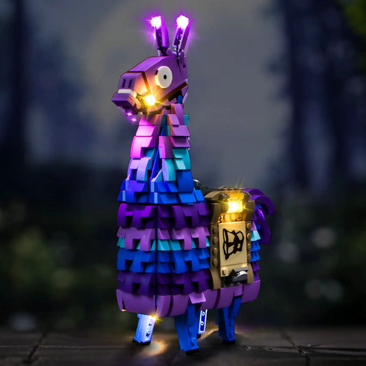 LEGO® Fortnite Supply Llama #77071 — night-mode display glow (RGB LED light kit)