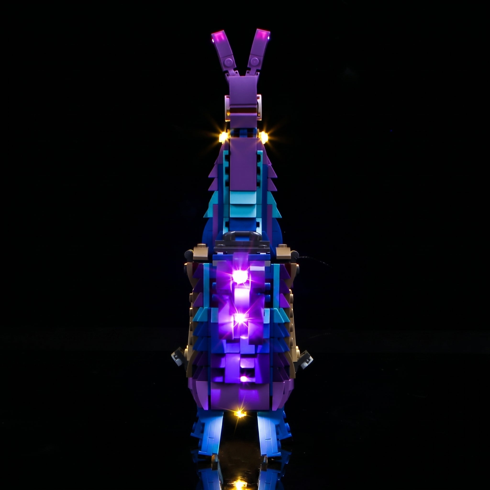 Bright My Bricks LED lighting kit for LEGO® Fortnite Supply Llama #77071 — LED strips and bricks detail