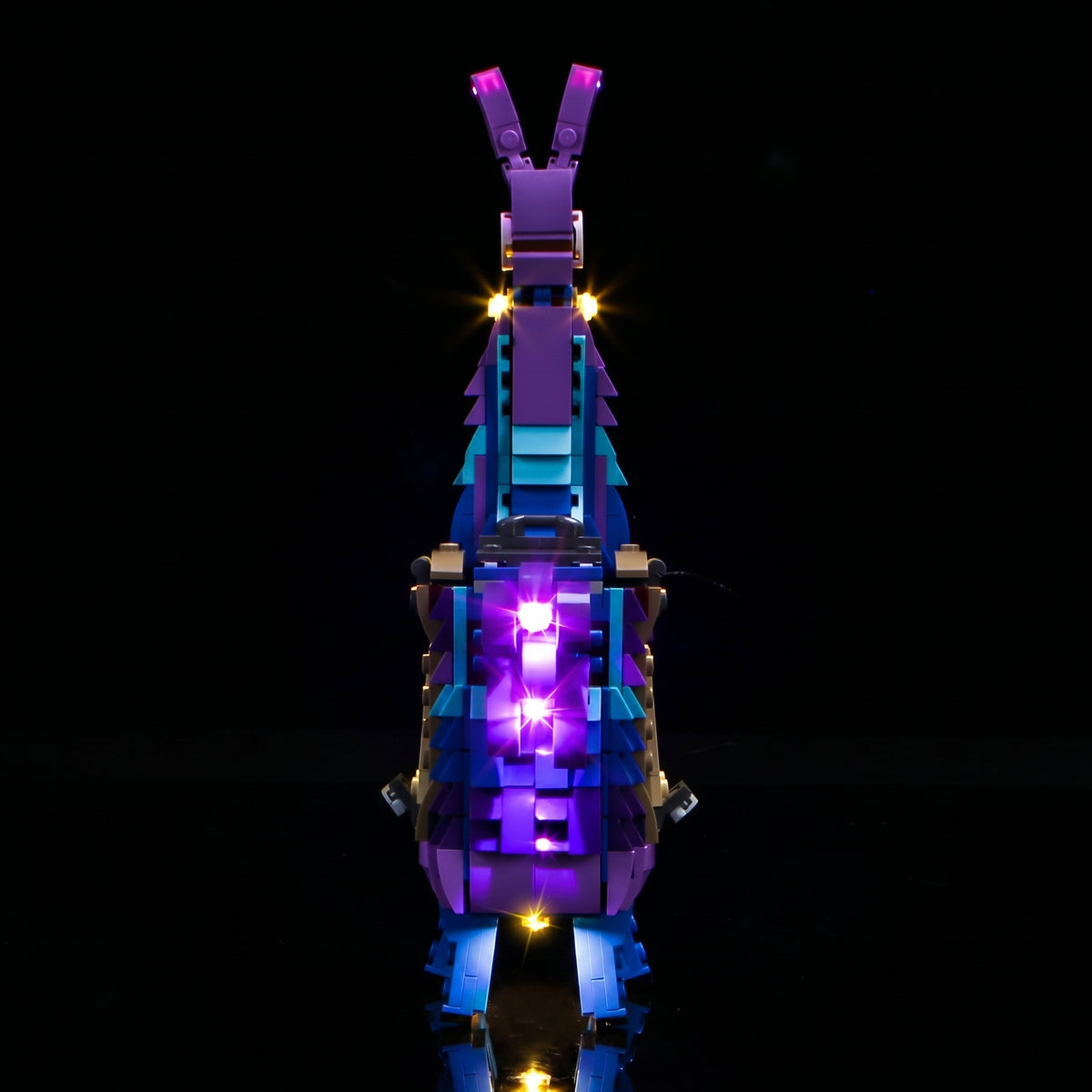 Bright My Bricks LED lighting kit for LEGO® Fortnite Supply Llama #77071 — LED strips and bricks detail