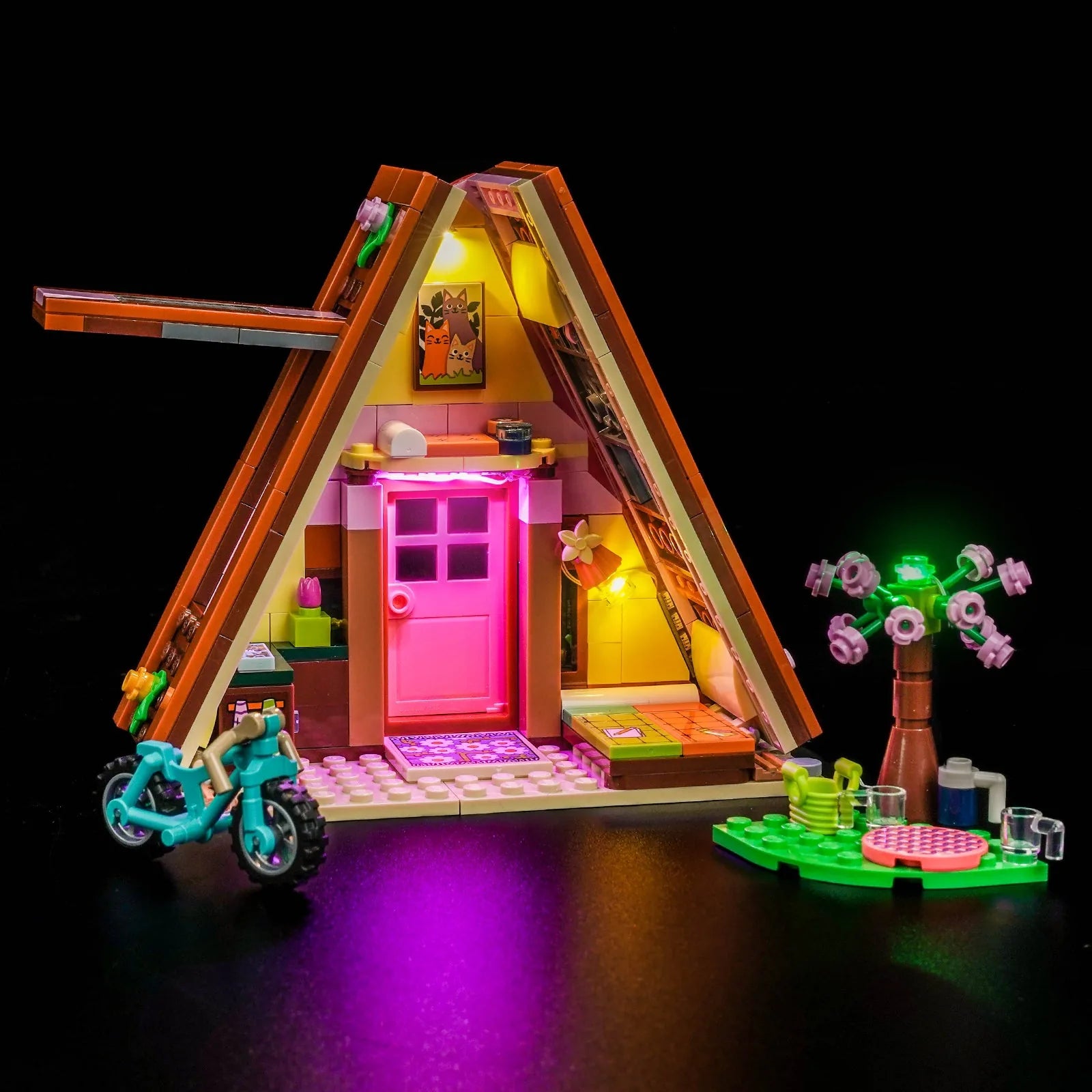 LED lights bring LEGO Friends Nature Glamping Cabin #42682 to life