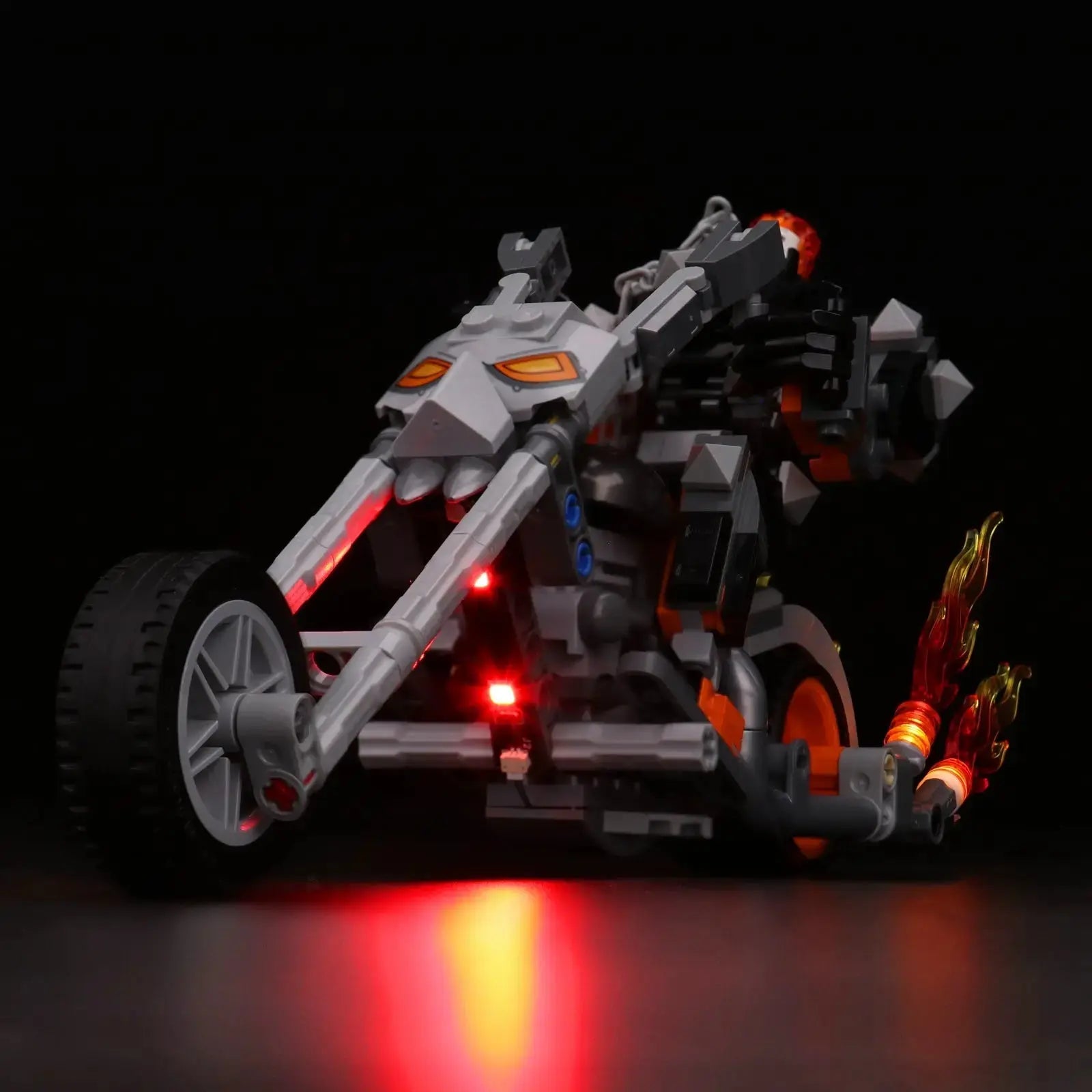 Bright My Bricks LED light kit for LEGO® Ghost Rider Mech & Bike #76245 — brightened interior detail