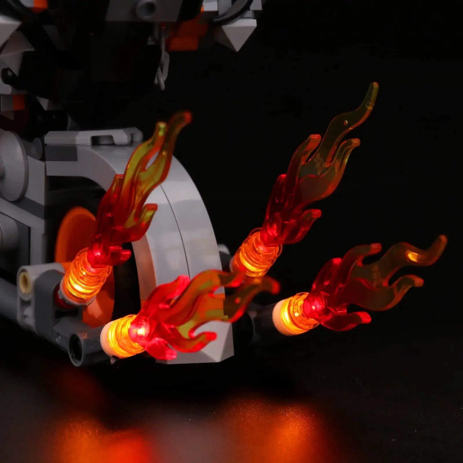 DIY LED light kit for LEGO® Ghost Rider Mech & Bike #76245, night-mode display glow