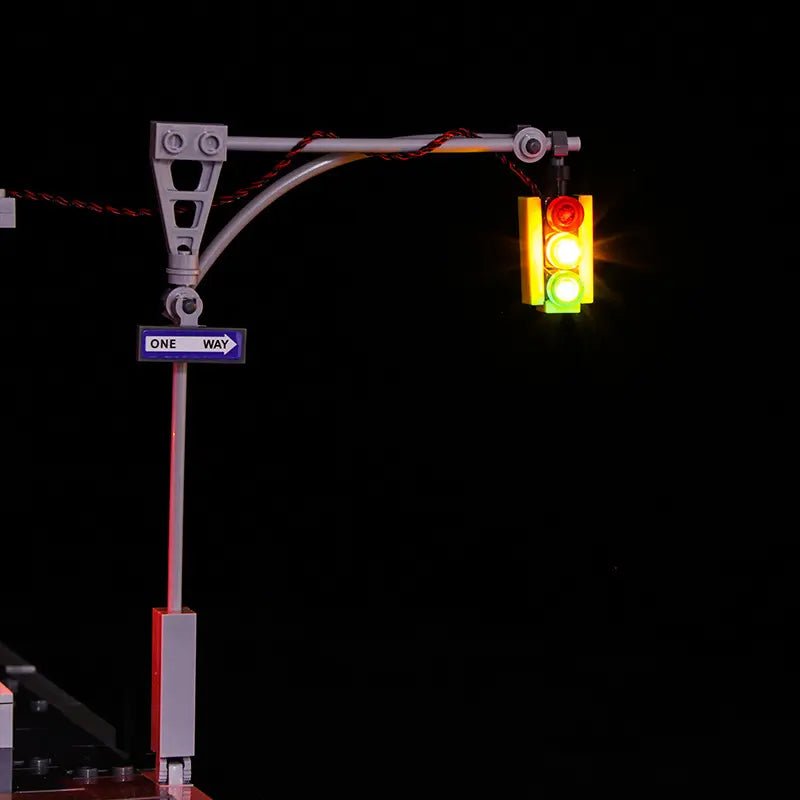 LEGO Ghostbusters Firehouse Headquarters #75827 illuminated at night