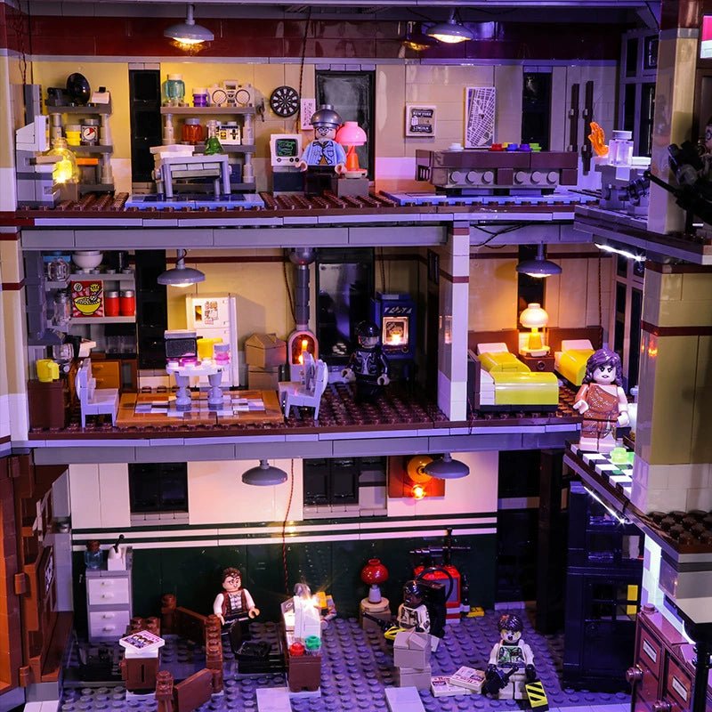 Bright My Bricks USB-powered LED light kit for LEGO® Ghostbusters Firehouse Headquarters #75827 — LED kit powered on