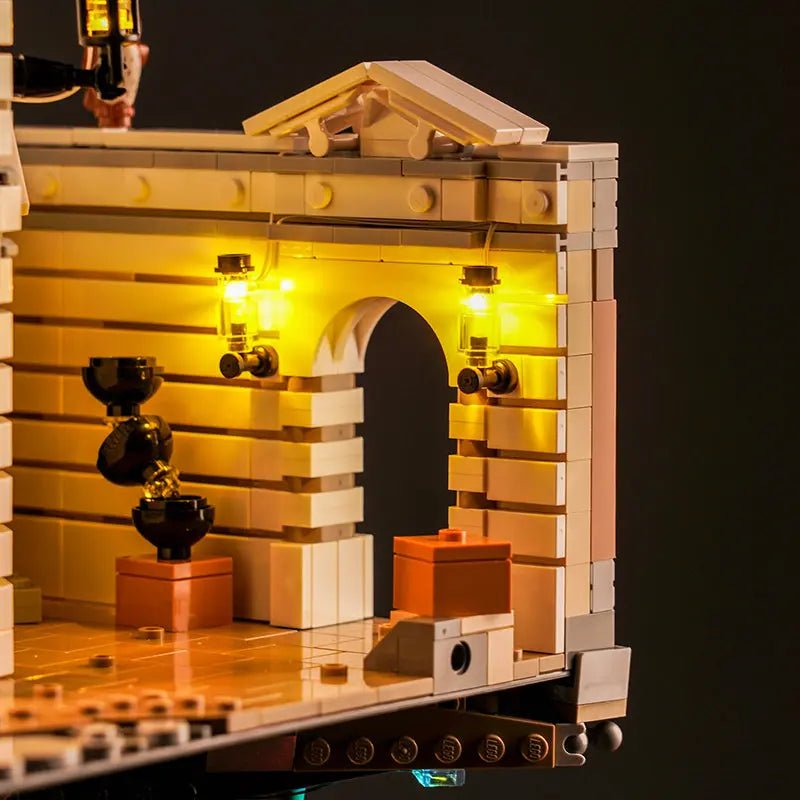 Bright My Bricks LED lighting kit for LEGO® Gringotts Wizarding Bank #76417 — night-mode display glow