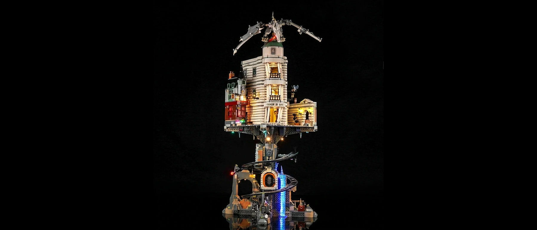 Kit LED pour LEGO® La banque des sorciers Gringotts™ – Édition Collector #76417 — lit with the LED light kit