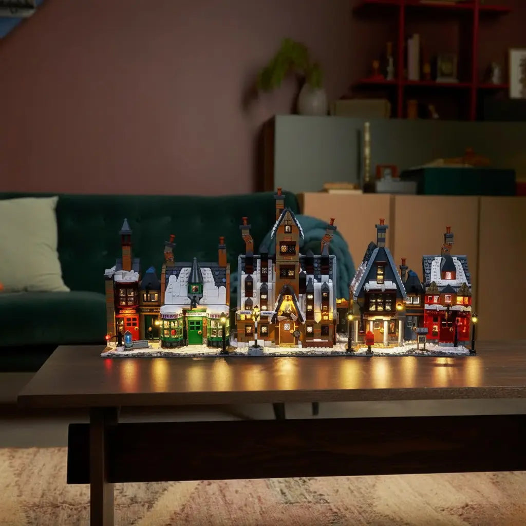 USB-powered LED light kit for LEGO® Harry Potter Hogsmeade Village #76457, brightened interior detail