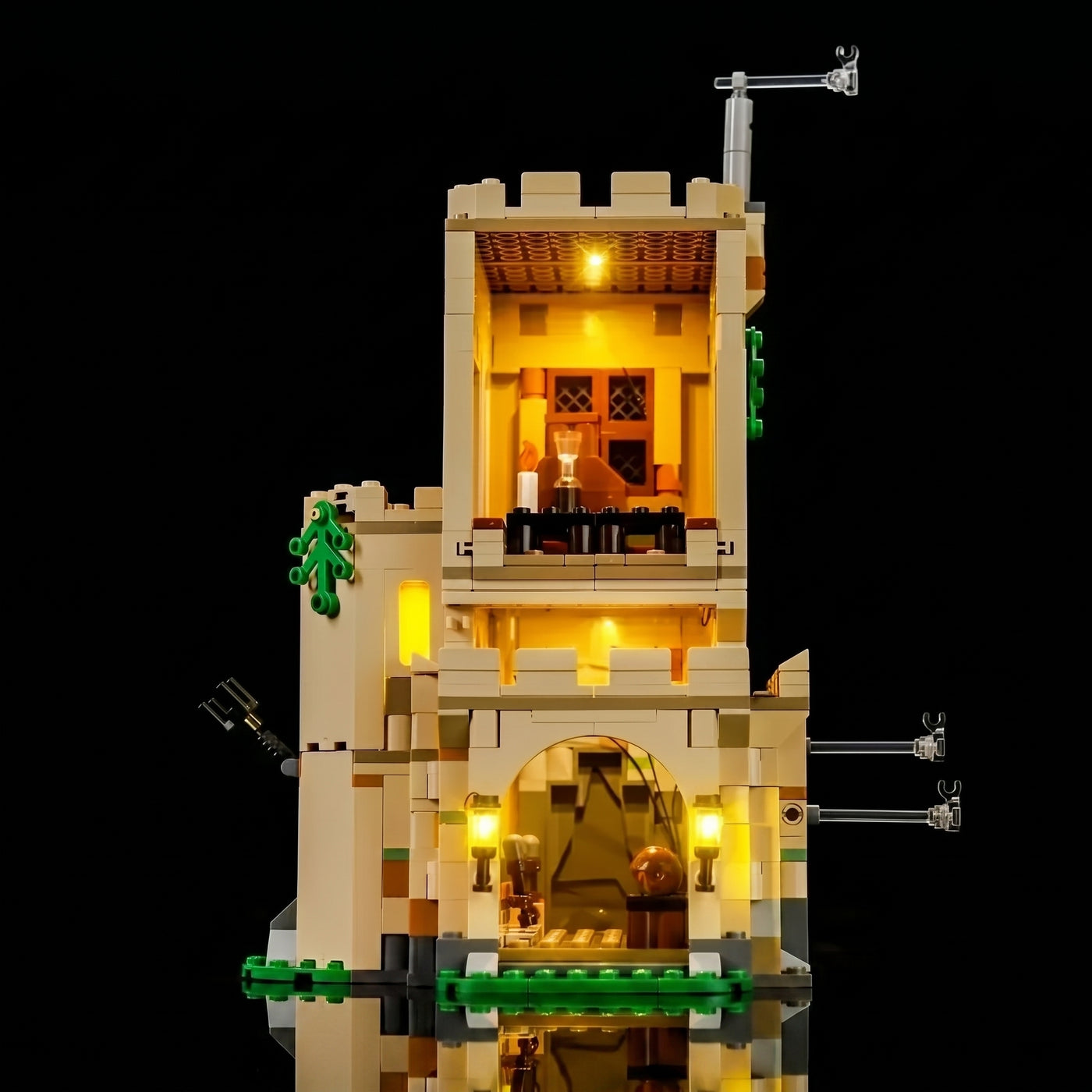 Bright My Bricks premium LED light kit for LEGO® Harry Potter Hogwarts Castle: Flying Lessons #76447 — LED kit powered on