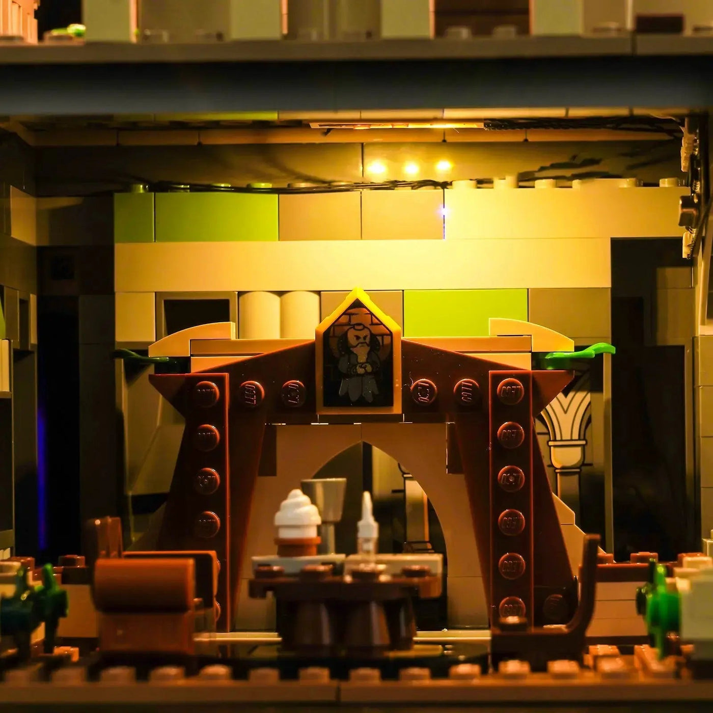 LED lighting kit for LEGO® Harry Potter Hogwarts Castle: The Great Hall #76435, showcase lighting view