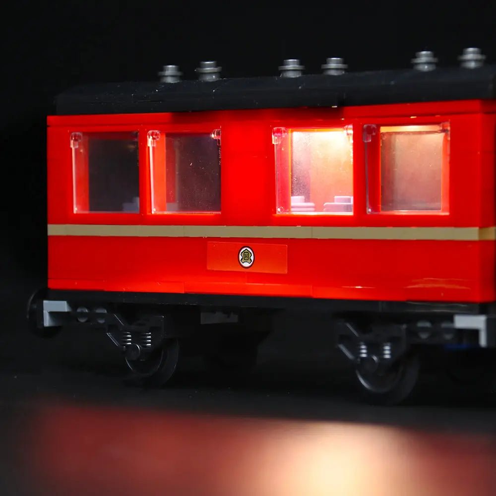 LEGO Harry Potter Hogwarts Express #75955 lit up - front angle