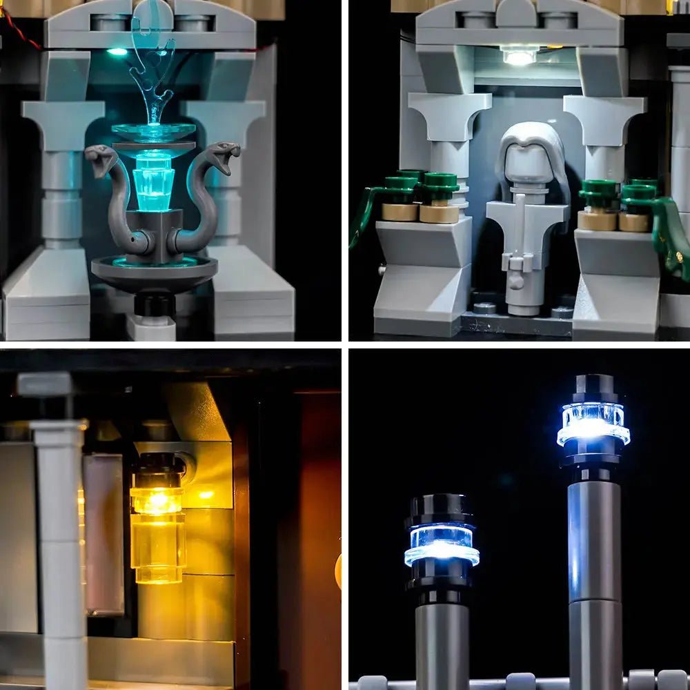 illuminated at night: Bright My Bricks RGB LED light kit for LEGO® Harry Potter Malfoy Manor #76453