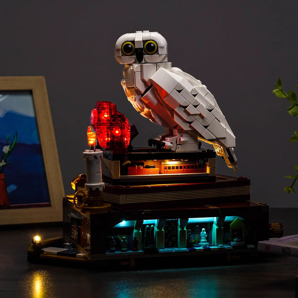 premium LED light kit for LEGO® Harry Potter Sorcerer's Stone #76466, showcase lighting view