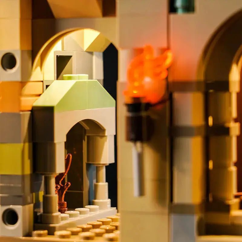 display light kit for LEGO® Harry Potter The Battle of Hogwarts #76415, warm LED glow detail