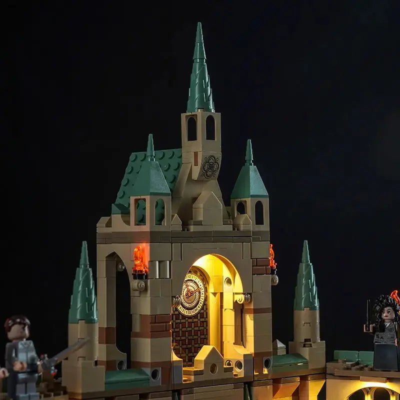 LED strips and bricks detail: Bright My Bricks LED light kit for LEGO® Harry Potter The Battle of Hogwarts #76415
