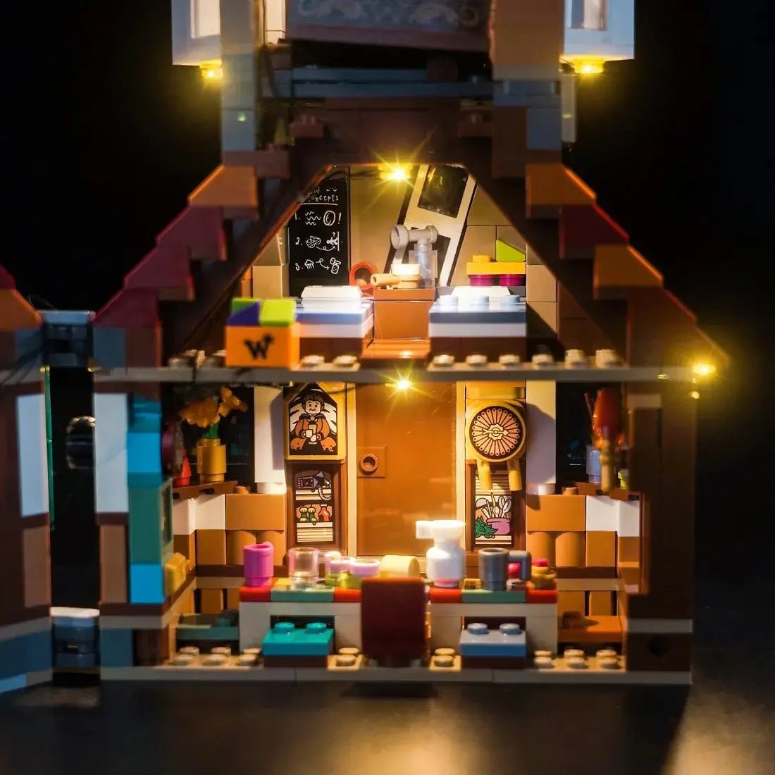LED lights bring LEGO Harry Potter The Burrow #76437 to life
