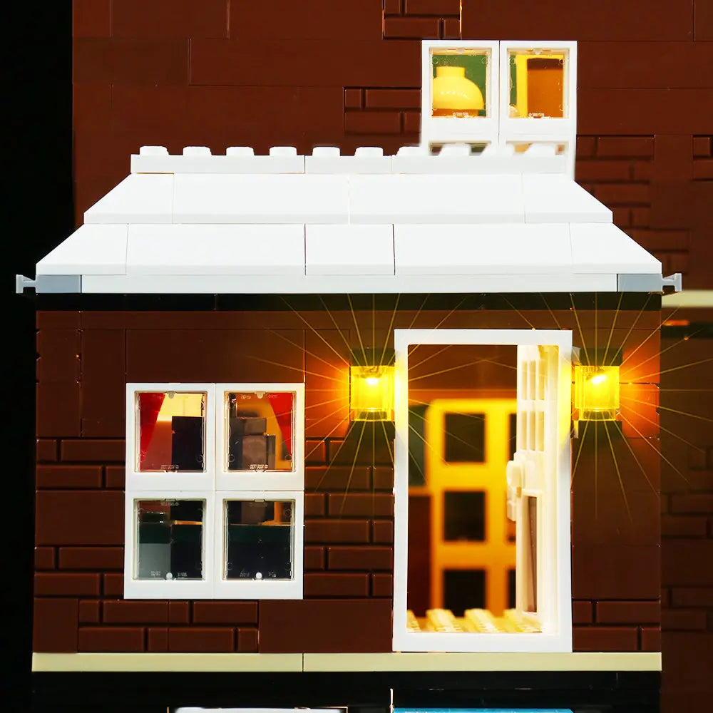 Bright My Bricks premium LED light kit for LEGO® Home Alone #21330 — LED kit powered on