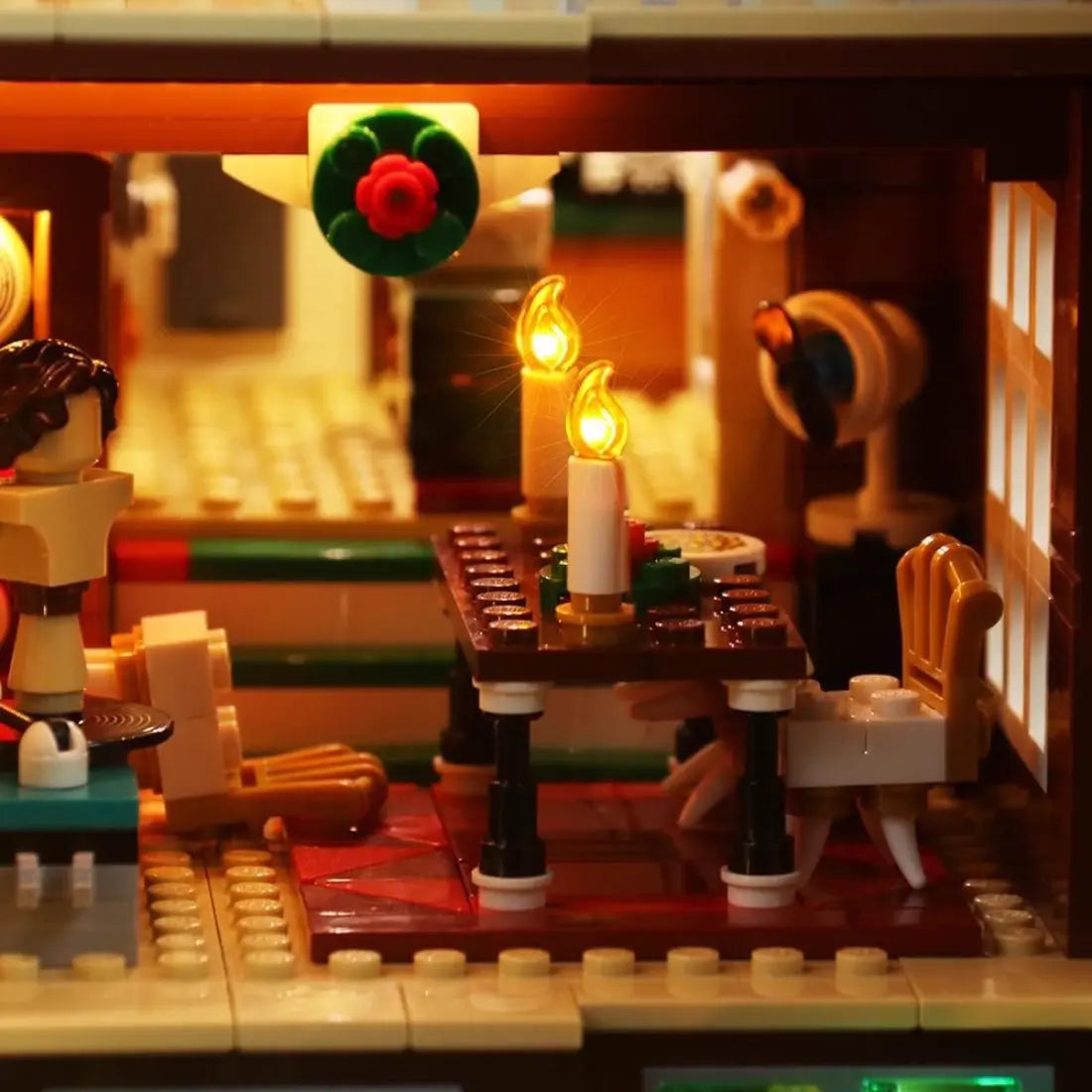LEGO® Home Alone #21330 close-up of the LED lighting detail, with the light kit
