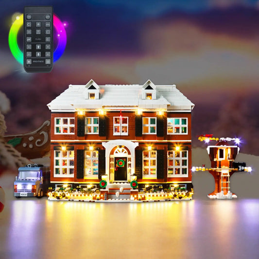 LEGO Home Alone #21330 with LED lights installed