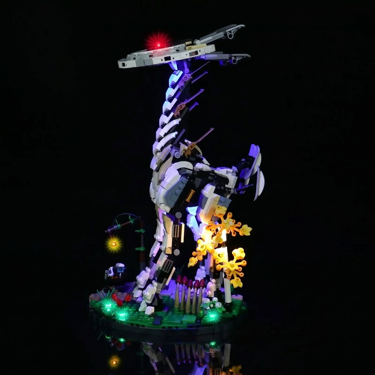 LEGO® Horizon Forbidden West: Tallneck #76989 — installed and glowing (light kit)