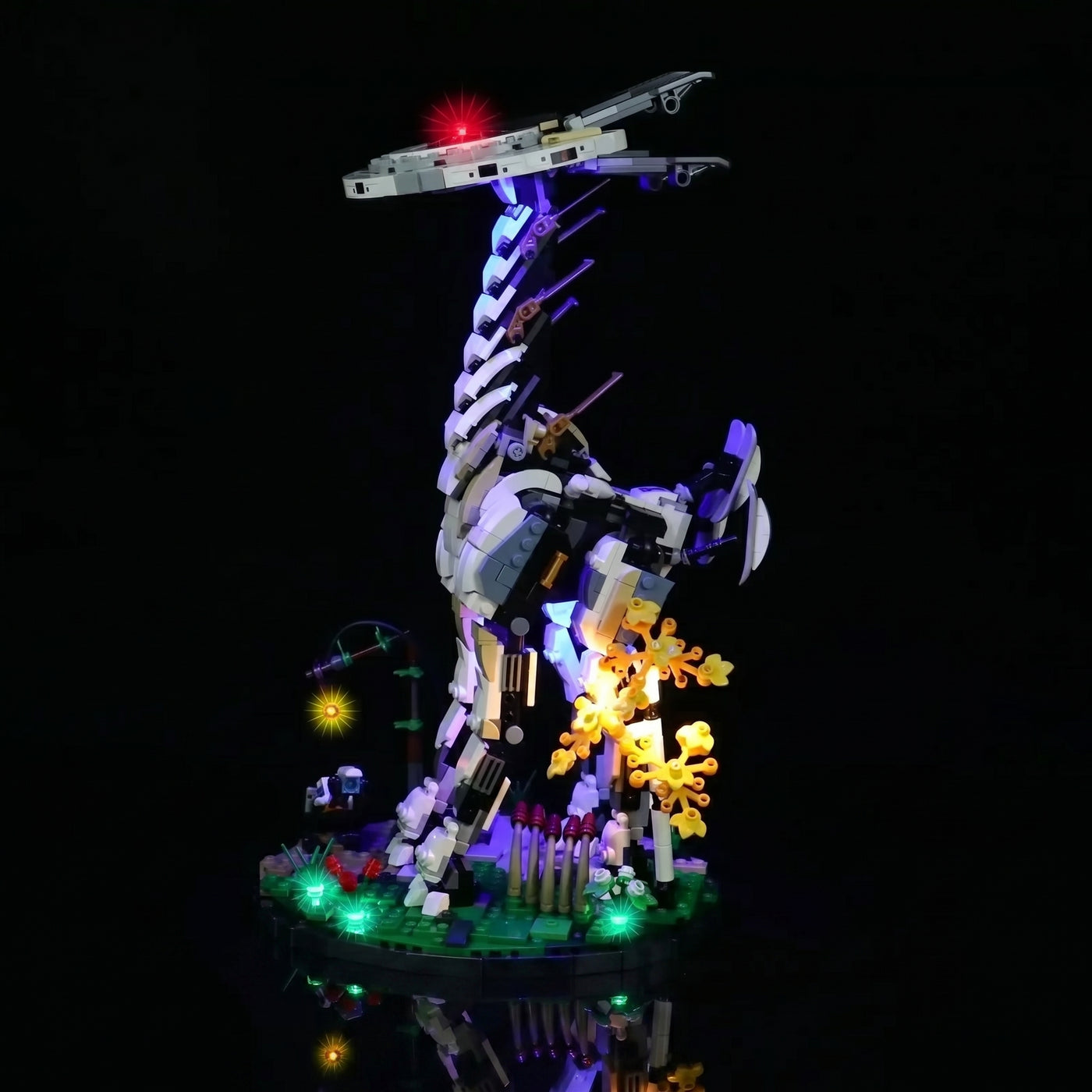 LEGO® Horizon Forbidden West: Tallneck #76989 — installed and glowing (light kit)