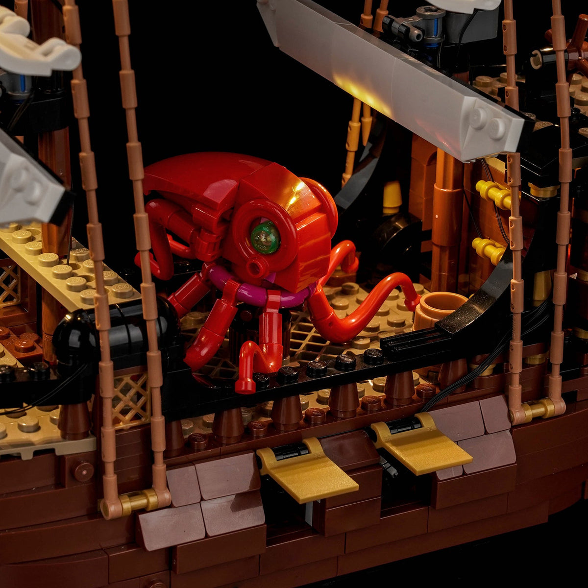 Lichtset für LEGO Legendäres Piratenschiff 31387, beleuchtete Schiffsansicht 11