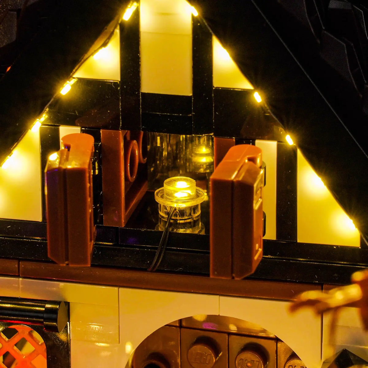 Bright My Bricks premium LED light kit for LEGO® Icons Autumn Cottage Garden #11372 — LED kit powered on