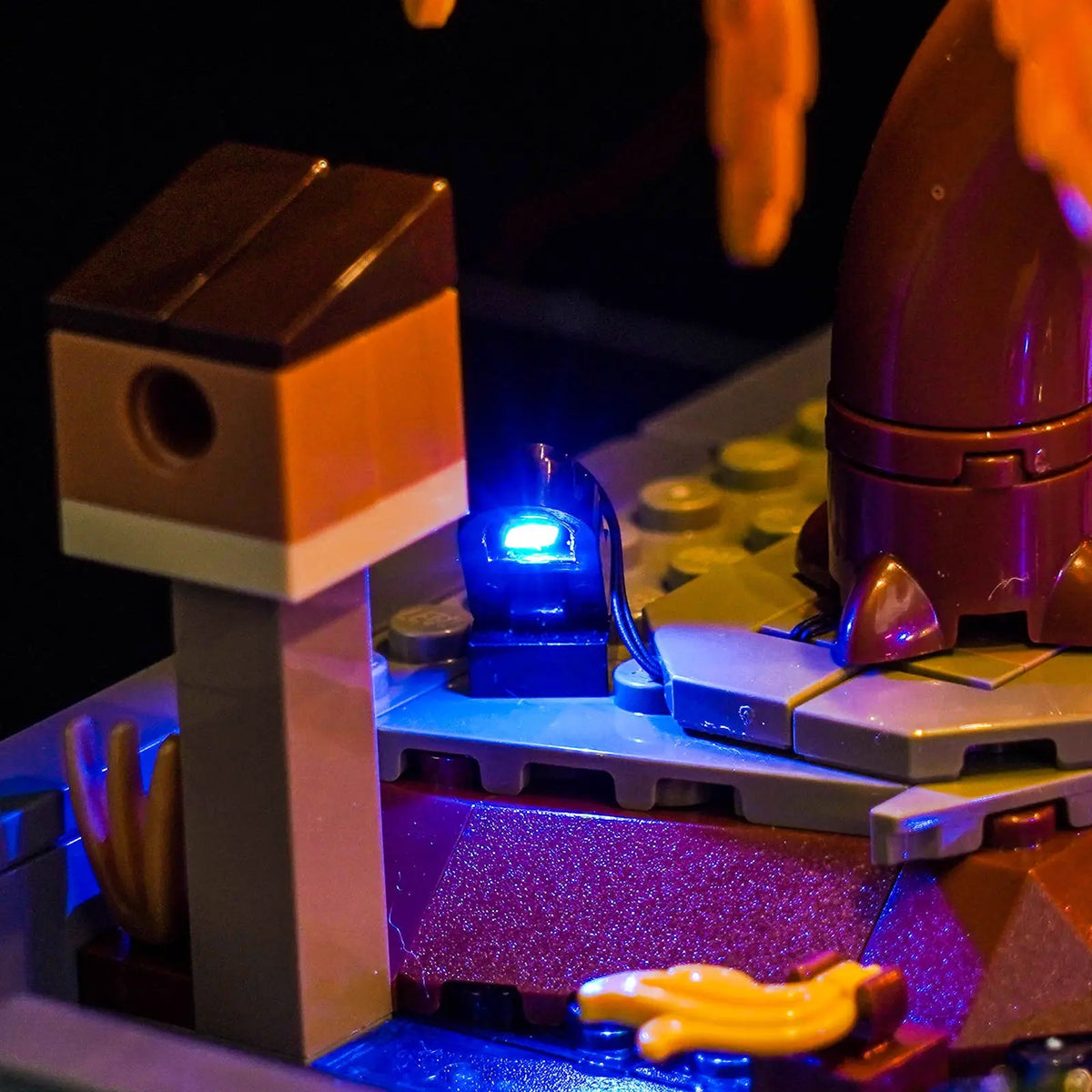 Bright My Bricks DIY LED light kit for LEGO® Icons Autumn Cottage Garden #11372 — installed and glowing