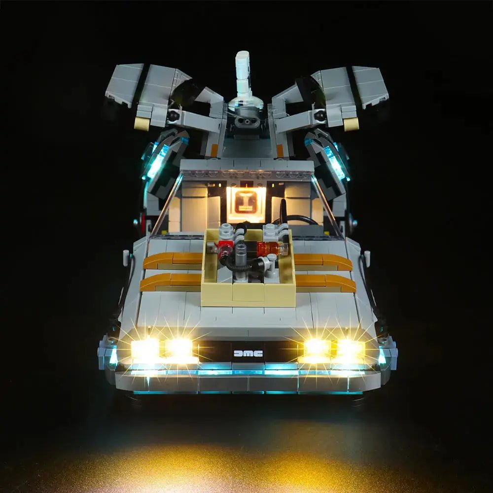 LEGO Icons Back to the Future Time Machine #10300 LED lighting detail