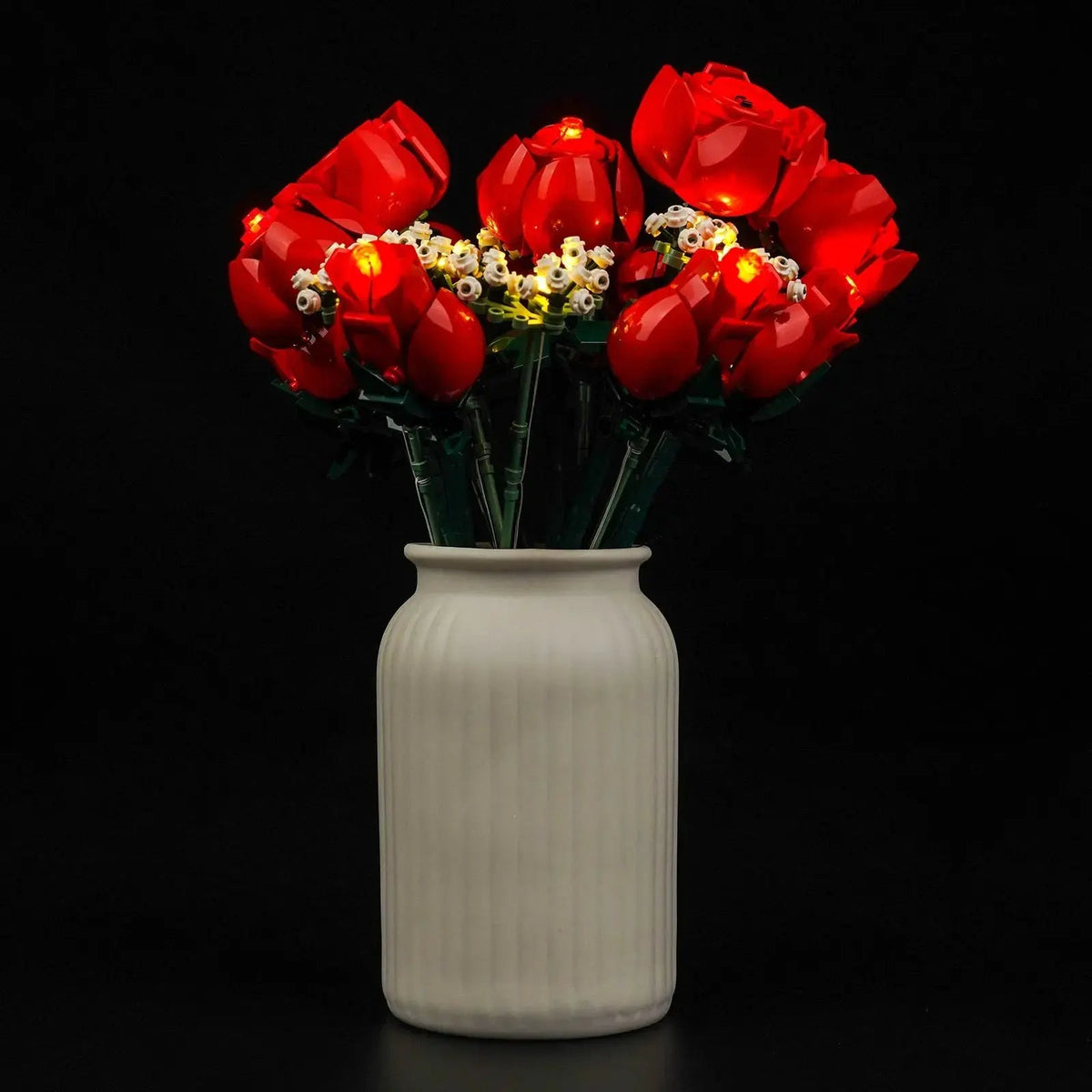 Bright My Bricks display light kit for LEGO® Icons Bouquet of Roses #10328 — showcase lighting view
