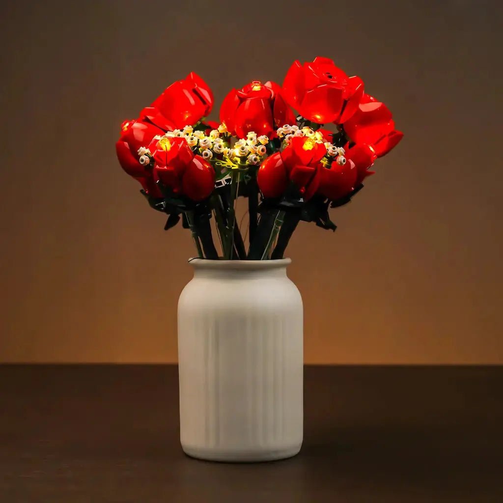LED light kit for LEGO® Icons Bouquet of Roses #10328, LED strips and bricks detail