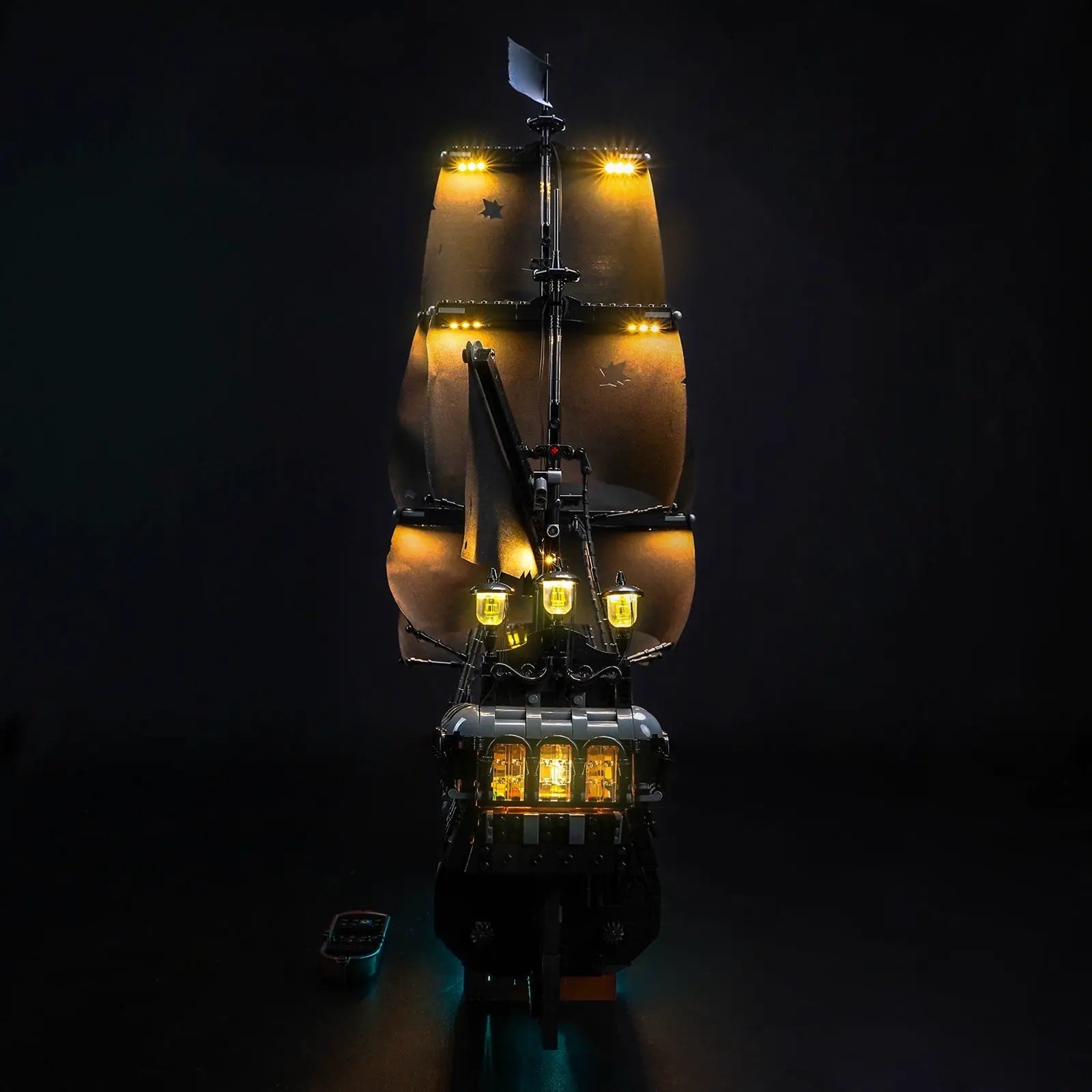 LEGO Icons Captain Jack Sparrow's Pirate Ship #10365 with LED lights installed