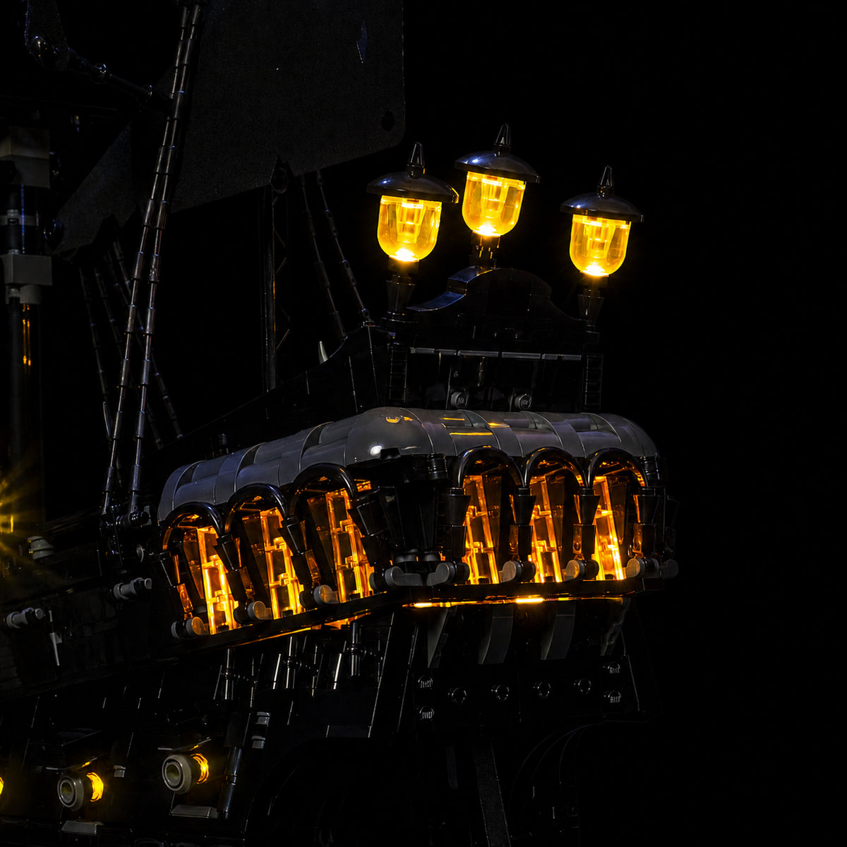 LEGO® Icons Captain Jack Sparrow's Pirate Ship #10365 — LED kit powered on (LED lights)