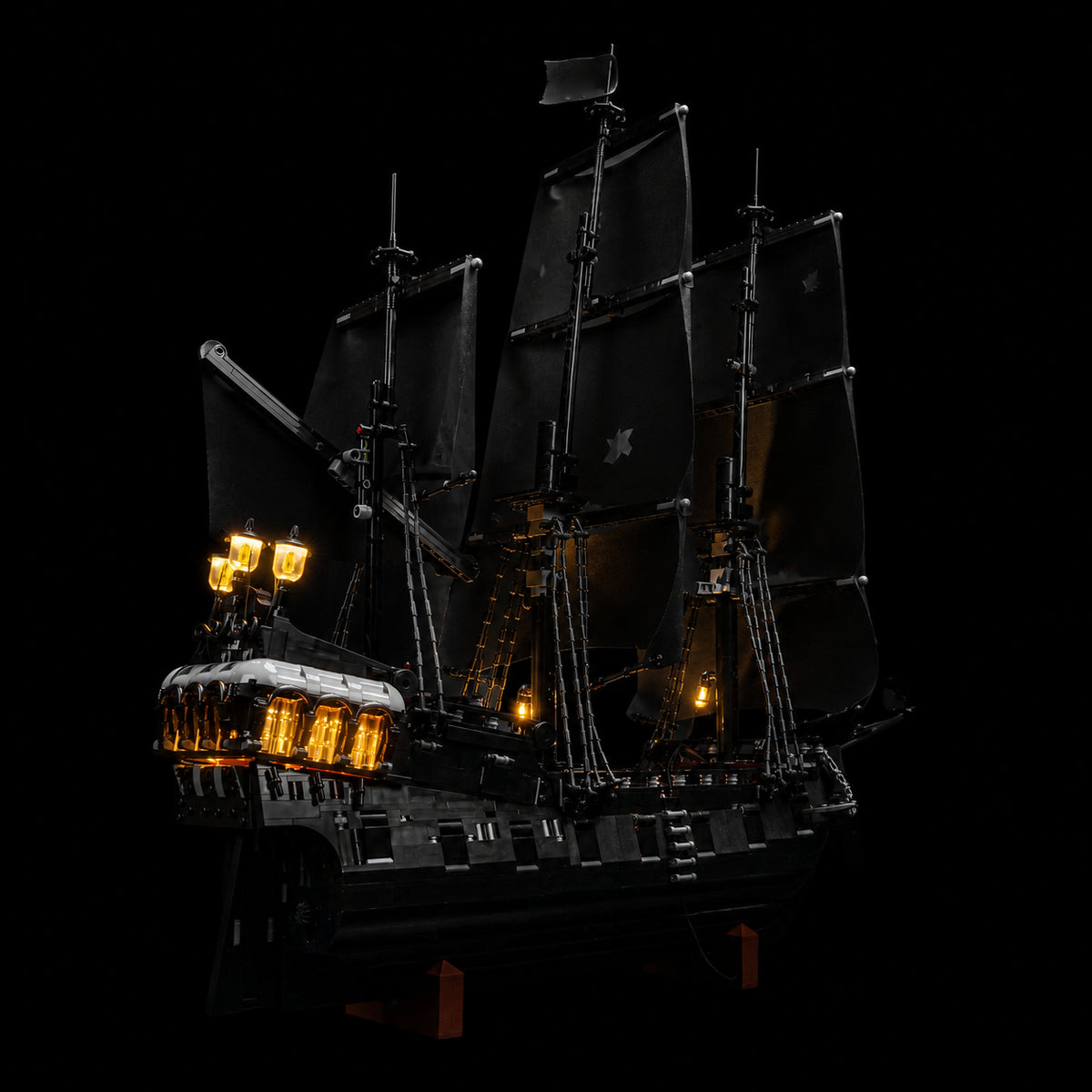 Bright My Bricks light kit for LEGO® Icons Captain Jack Sparrow's Pirate Ship #10365 — installed and glowing