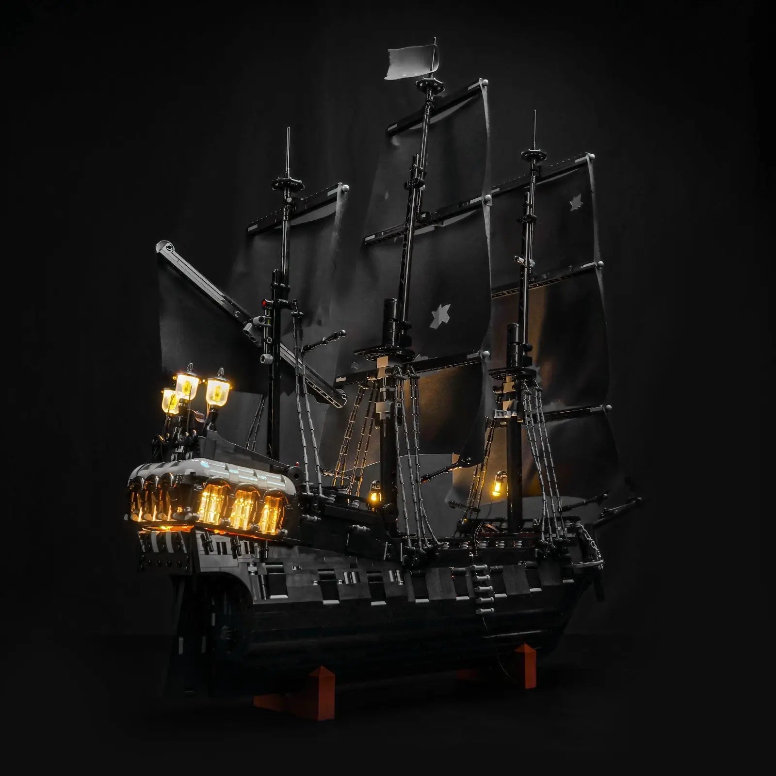 LED lights bring LEGO Icons Captain Jack Sparrow's Pirate Ship #10365 to life
