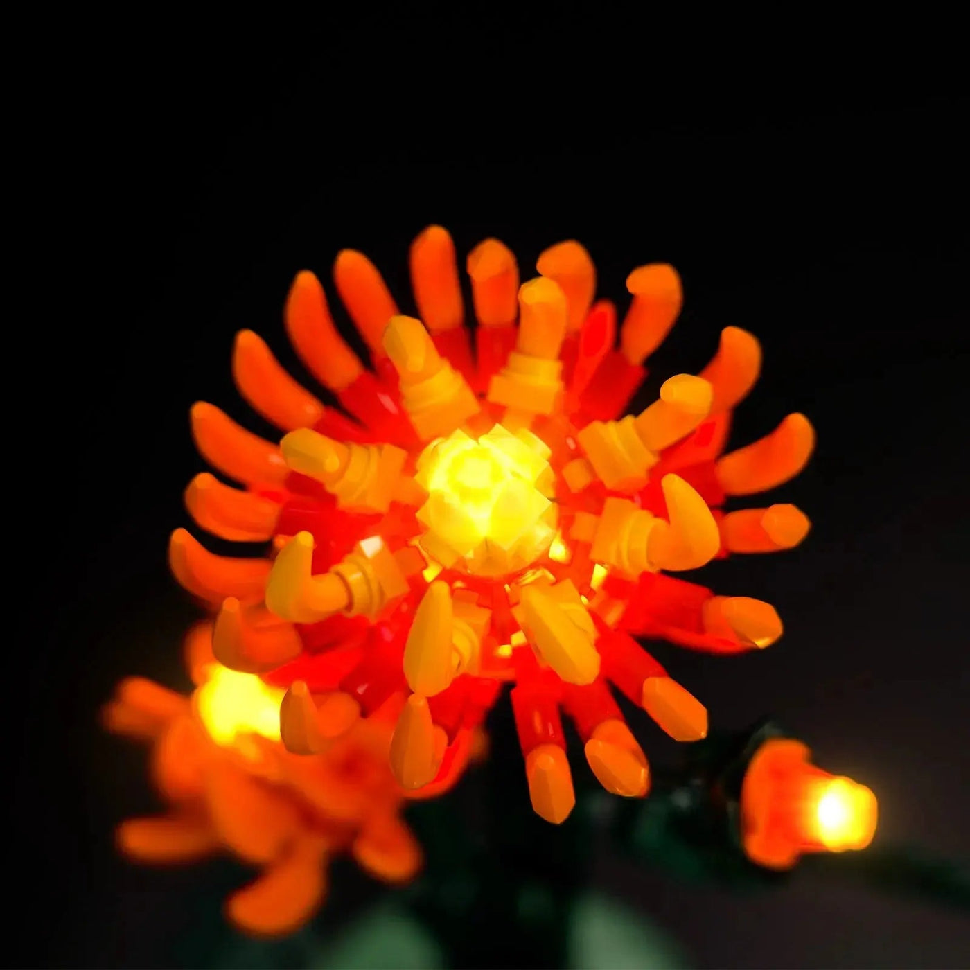 LEGO® Icons Chrysanthemum #10368 — night-mode display glow (custom LED lighting)