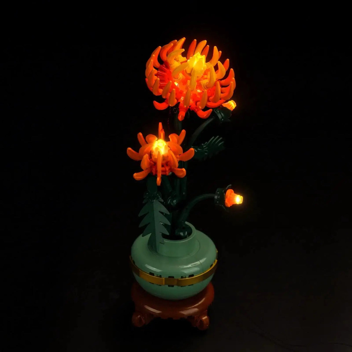 showcase lighting view: Bright My Bricks LED light kit for LEGO® Icons Chrysanthemum #10368